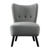 Unique Velvet Accent Chair with Button-Tufted Back and Brown Wood Legs ¨C Modern Home Furniture - 2 of 4