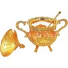 Aoibox Vintage European Peacock Sugar Bowl with Lid & Spoon, Glass & Zinc Alloy Container for Sugar, Spice, Salt,Coffee Bar,Kitchen,Wedding Party,Gold - 4 of 4