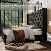 AMERLIFE Bed Frame with 61.4" Headboard,Velvet Tufted and Handmade Pleat Deep Button - 3 of 4