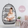 Hanging Egg Chair Without Stand - Foldable Indoor Outdoor Wicker Rattan Swing Egg Chair with Hanging Chain Hammock Chair - 3 of 4