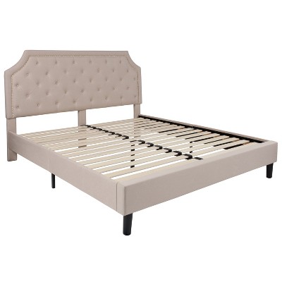 Merrick Lane King Size Platform Bed With Slatted Support Contemporary ...