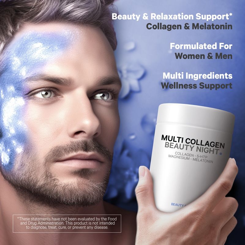 Codeage Multi Collagen Peptides Beauty Night, Hydrolyzed Collagen Protein + Melatonin Supplement - 150ct, 5 of 12