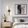 DORESshop 24 in. 2-Light Black Dimmable Wall Sconce Set of 2, Modern Double Rod Wireless Wall Lights for Bedroom Living Room - 3 of 4