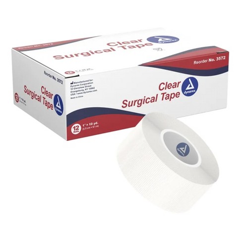 Dynarex Clear Surgical Tape, 1 In X 10 Yds, 12 Rolls, 1 Pack : Target