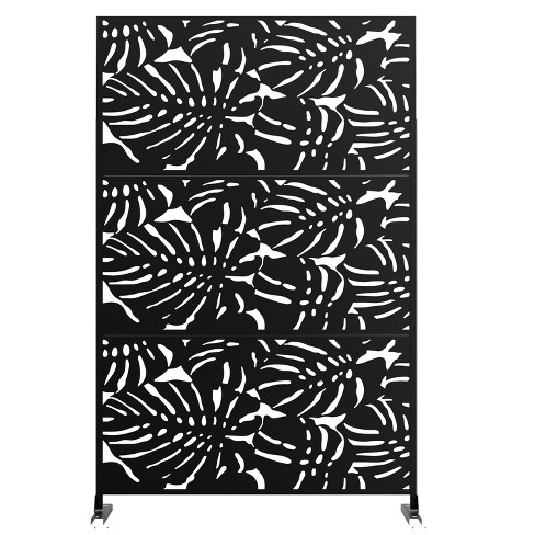 Dovelina Metal Outdoor Privacy Screen Freestanding Patio Decorative Screens - 72"x47", Black, Summer - image 1 of 4