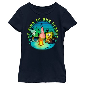 Girl's SpongeBob SquarePants Be Kind to Our Planet T-Shirt - 1 of 4