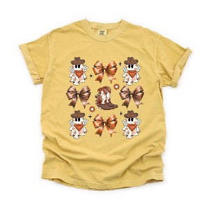 Simply Sage Market Women's Coquette Ghost and Boots Chart Short Sleeve Garment Dyed Tee - 1 of 4