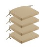 ARTPLAN Outdoor Chair Cushions for Patio Furniture, Waterproof Outdoor Cushions, Round Corner Patio Chair Cushions Set of 4 with Ties,17"x16"x2" - 3 of 4