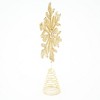 SEVOBAL Tree Ornaments 4-Piece Set Golden Beaded Tree Topper, Elegant Christmas Tree Finial with Dazzling Snowflake Details, Gold, 8"*3"*12" - 3 of 4