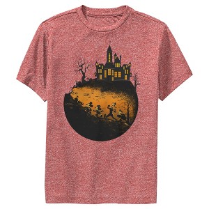 Boy's Mickey & Friends Walking Towards Haunted Mansion Performance Tee - 1 of 4