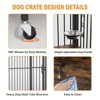 Dog Crate Furniture with Adjustable Height Feeder, Heavy Duty Dog Crate with 360° Wheels for Easy Mobility, Decorative End Table Pet House - 2 of 4