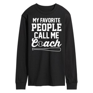 Men's - Instant Message - My Favorite People Call Me Coach Long Sleeve Graphic T-Shirt - 1 of 4