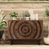JIONJOY Modern Farmhouse 4-Door Storage Cabinet - Circular Wood Grain Buffet Sideboard with Metal Legs for Dining & Living Room - 2 of 4