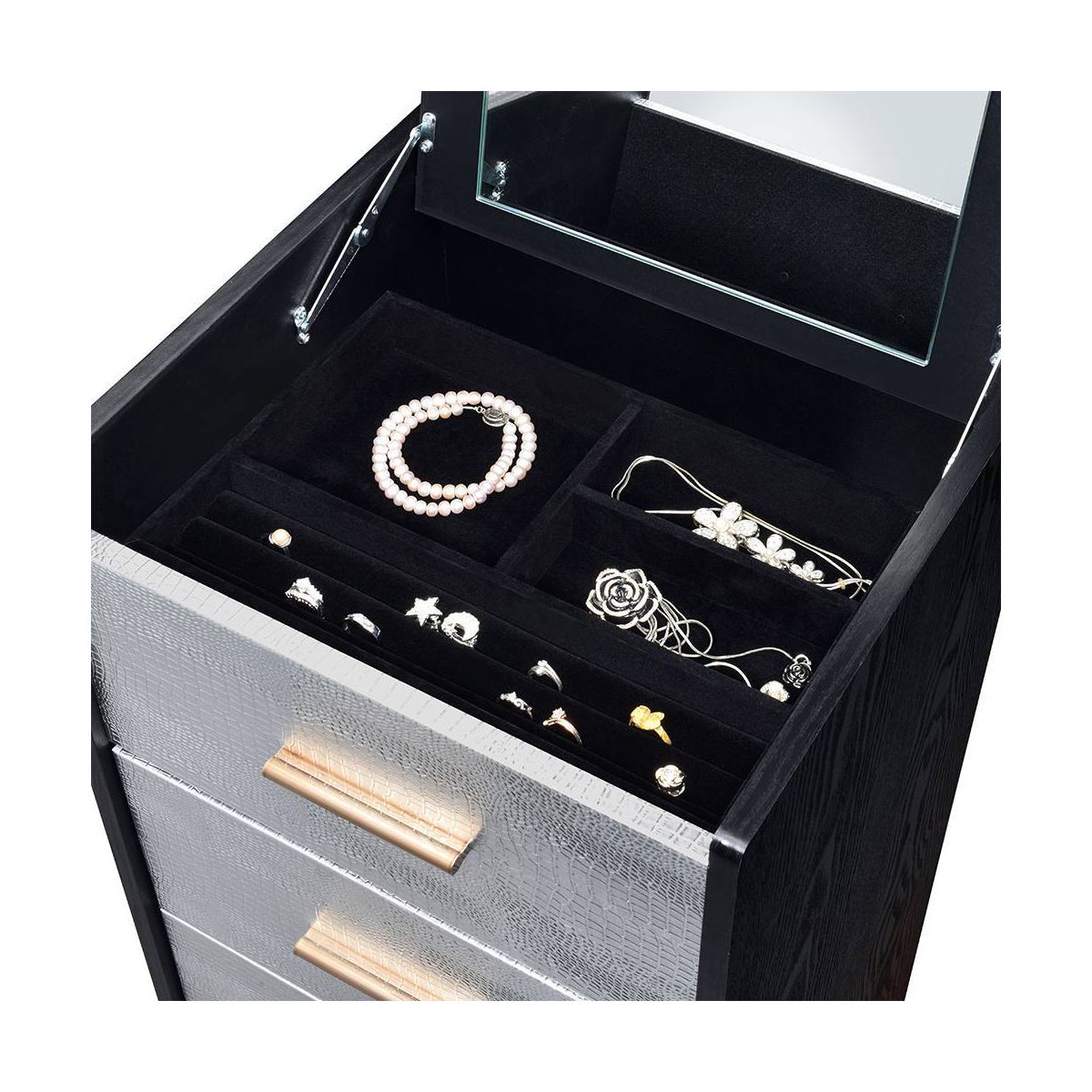 Myles 17" Armoires - Acme Furniture: Metal Frame, 5-Door Jewelry Storage, No Assembly Required - thumbnail 9