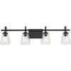 Progress Lighting Martenne 4-Light Vanity Light, Matte Black, Seeded Glass - Elegant, versatile fixture for modern farmhouse and urban industrial - 4 of 4