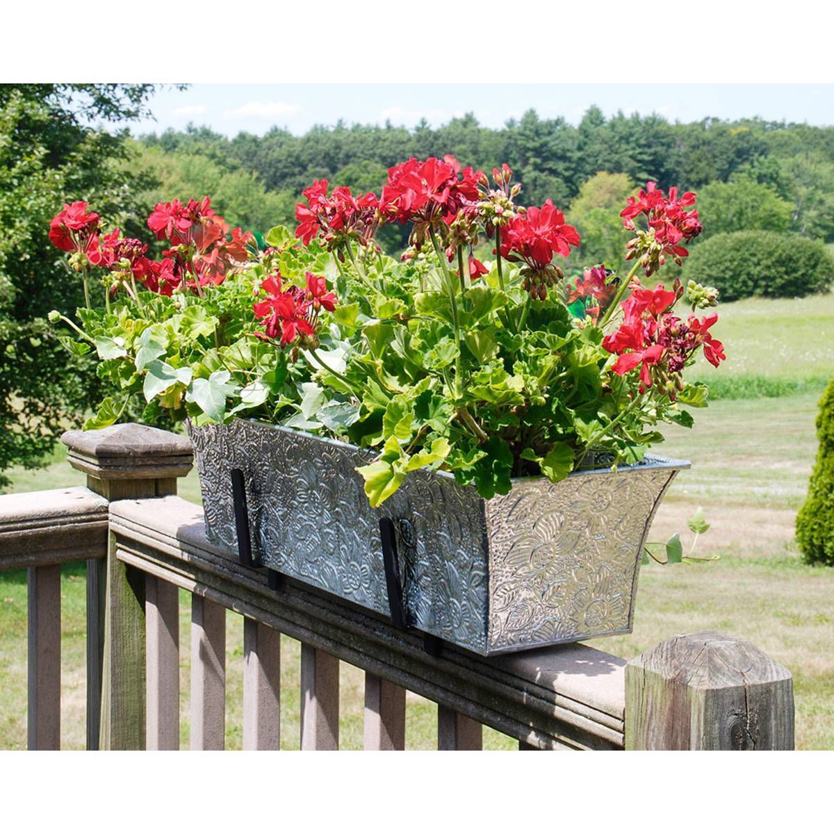 24" Steel Handrail Flowerbox Bracket Kit Black - ACHLA Designs: Deck Railing Planter Holders - thumbnail 3