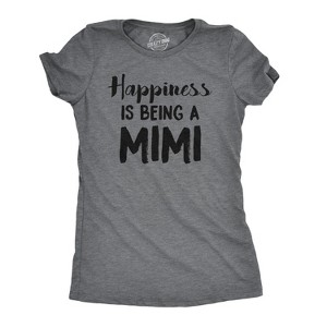 Womens Happiness Is Being A Mimi T Shirt Cute Family Grandparent Tee For Ladies - Crazy Dog Women's T Shirt - 1 of 4