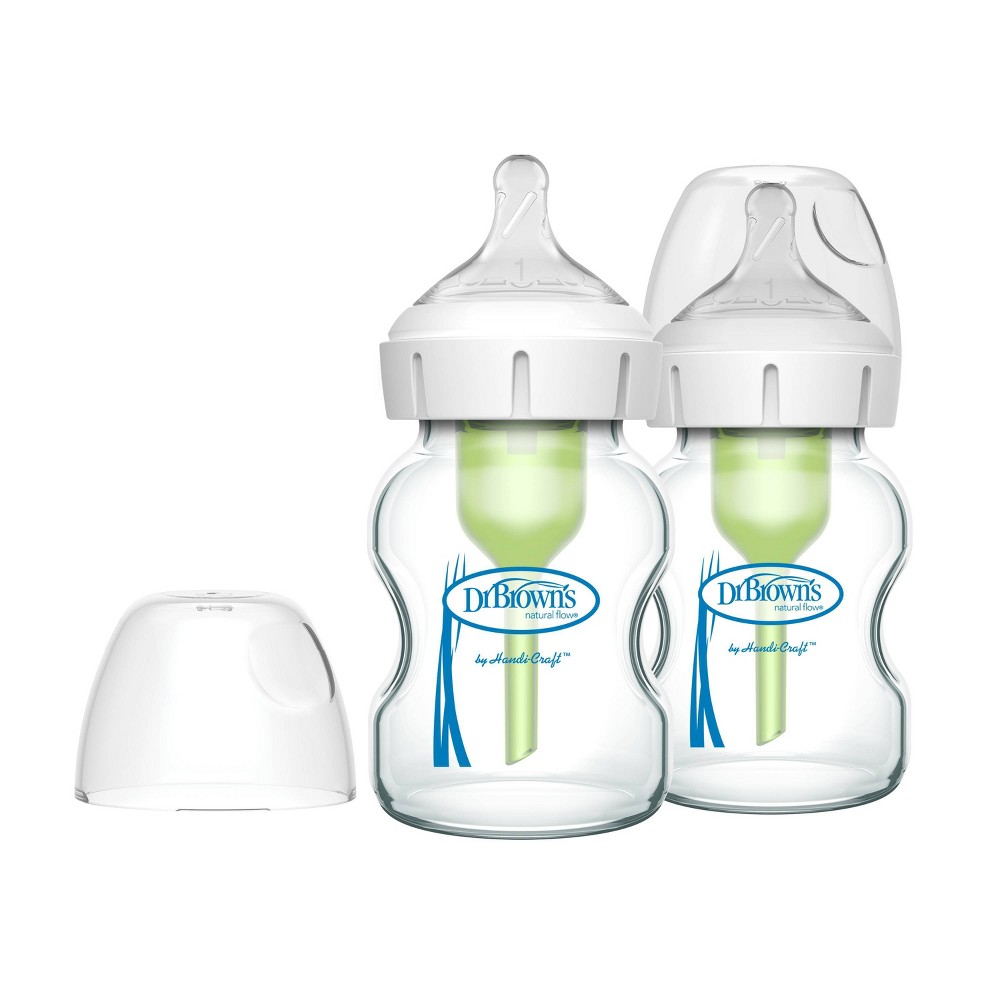 Photos - Baby Bottle / Sippy Cup Dr.Browns Dr. Brown's 5oz Anti-Colic Options+ Wide-Neck Glass Baby Bottle with Level 