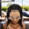 Unique Bargains Women's Straight Long Hair Wig 13x4in 180 Real Human Hair Black - 4 of 4