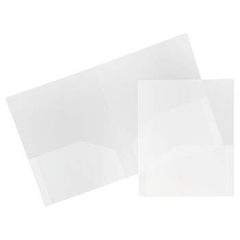 JAM Paper Black Plastic Thin Portfolio File Carry Case with Handles