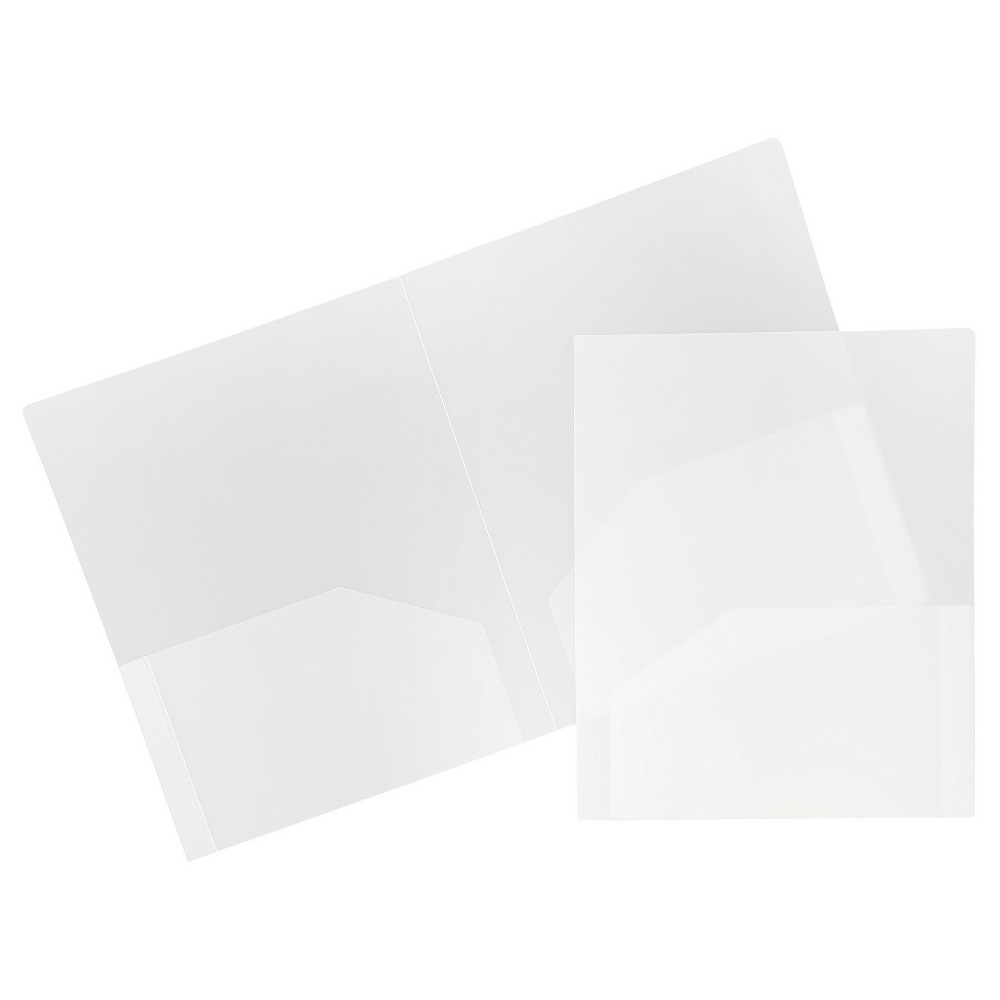 Photos - Accessory JAM 6pk 2 Pocket Heavy Duty Plastic Folders - Clear