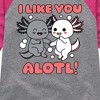 Girls' - Instant Message - I Like You Alotl Shirt Tail Raglan Graphic T-shirt - 2 of 4
