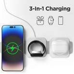 2Pack Link Foldable Traveling 3 in 1 Wireless Charging Station for iPhone, AirPods and Apple Watch Compatible With MagSafe AC Adapter Not Included