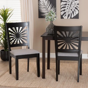 Baxton Studio Olympia Modern Fabric and Wood Dining Chair Set - 1 of 4