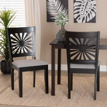 Baxton Studio Olympia Modern Fabric and Wood Dining Chair Set