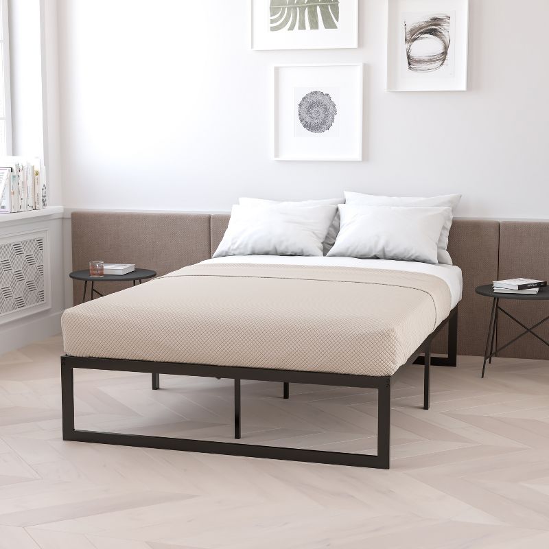 Emma and Oliver 14" Platform Bed Frame & 10" Mattress in a Box - No Box Spring Required, 3 of 16