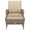 vidaXL Patio Chair with Footstool Light Brown Poly Rattan - 3 of 4