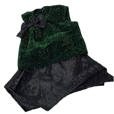 Doll Clothes Superstore Green Glitter Sleeveless Top With Shiny Black Skirt Fits 18 Inch Girl Dolls