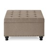NicBex Modern 30" Storage Ottomans Linen Footstools with Button Tufted and Nailhead Trims for Bedroom and Living Room - 3 of 4