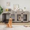 71" Large Dog Crate for 2 Dogs, Double Dog Cage Furniture with 3 Drawers for Ample Storage Space, Furniture Style Indoor Dog Crate & TV Stand - 2 of 4