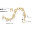 18k Gold Plated Personalized Chunky Cuban Oval Link Chain Bracelets for Men Toggle Rope Bracelet Jewelry for Women - 3 of 4