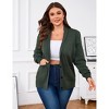 Clearlove Women Plus Size Chunky Knit Cardigan Sweater Long Sleeve V Neck Button up Sweater Coat - 3 of 4