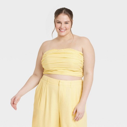 Women's Slim Fit Fashion Tube Top - A New Day™ Yellow Xxl : Target