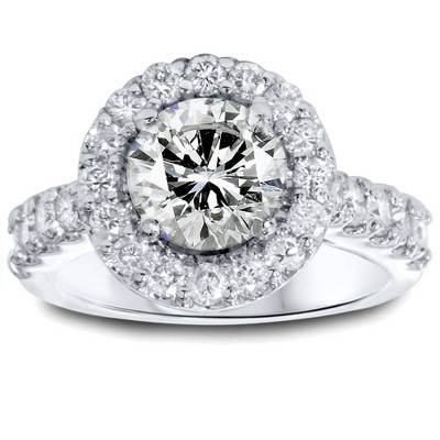 Pompeii3 2Ct Diamond Engagement Ring 14k White Gold Lab Created