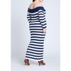 ELOQUII Women's Plus Size Stripe Overlay Dress - 3 of 4