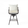 PAGED Patio Aluminium Bar Stool, Modern Swivel Bar Chair with Diamond Check Backrest and Rolled Armrests for Garden, Kitchen, Dining Room - 2 of 4