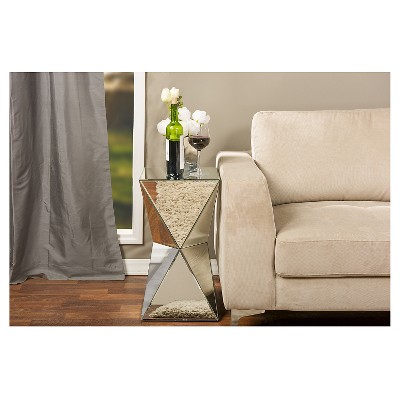Rebecca Multi-Faceted Mirrored Glass Side Table