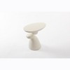 Vynxaria Series 20 in. Milk White Round Fiberglass End Table with Wabi-Sabi Design - 4 of 4