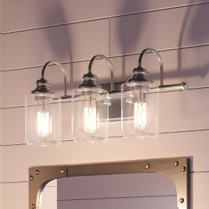 Urban Ambiance Luxury Vintage Bath Light 9.875''H x 23.375''W,  Brushed Nickel Finish,  Hedland Collection, UHP4062 - 1 of 4