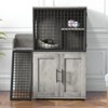 Cat Litter Box Enclosure, Double Layer Hidden Cat Washroom with Sturdy Ladder, Modern Cat Litter Box Furniture Hidden with Side Door - 3 of 4