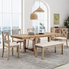 ELJGET 6 Piece Extendable Dining Table Set for 6 Persons, 82in Farmhouse Wood Dining Set with Table and Chairs & Bench, Natural - 3 of 4