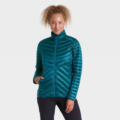 teal puffer jacket