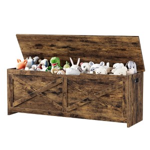 Toy Storage Chest, Wooden Toy Storage Bench with Hinges, Easy Assembly, Large Toy Storage Chest, Toy Box for Entryway, Living Room, Bedroom - 1 of 4