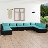 vidaXL Garden Lounge Set Black, Water Blue - 2 of 4