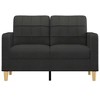vidaXL Modern 2-Seater Sofa in Black Fabric with Comfortable Padded Seats and Metal Frame for Living Room or Office - 2 of 4