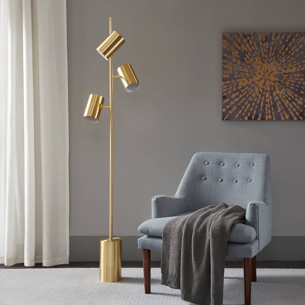 Photos - Floodlight / Street Light 65.5" Alta Floor Lamp: Ink+Ivy Metal Standing Light, 3 LED Bulbs, No Assembly Required